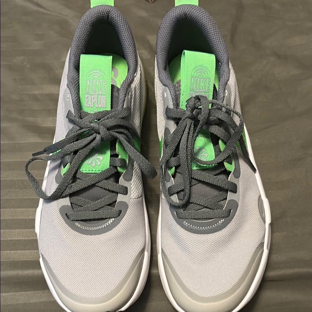 Nike Gray and Green Athletic Sneakers